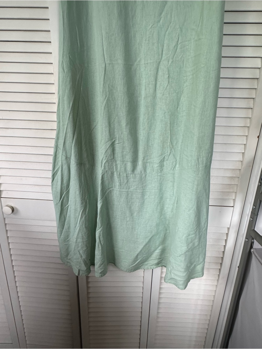 Cynthia Rowley Light Mint Linen High-Low Panel Skirt - Picture 4 of 5